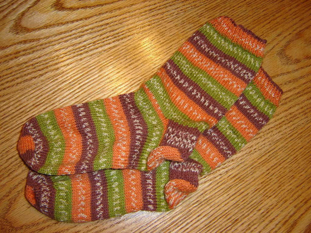 Autumn Stripes socks completed