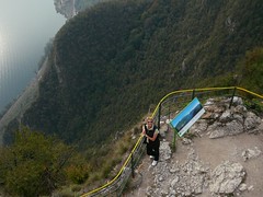 Judy climbs mountains in Switzerland (Lugano)