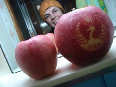Regular apple and a Aomori Apple