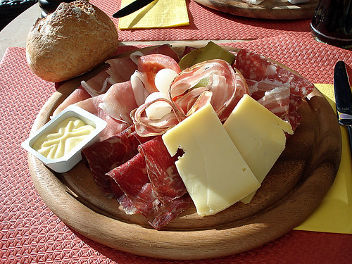 Walliserplatte or Walliserteller (A typical Swiss country lunch)