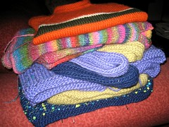 stack of knitting