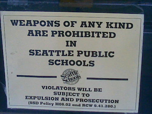 Weapons prohibited sign