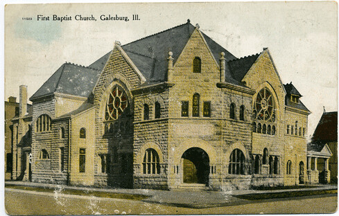 Postcard:  Galesburg 1st Baptist Church