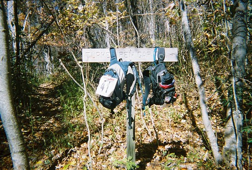 Bags on the post, Black Mtn Trail