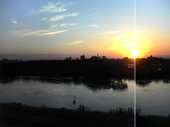 江戸川と夕日