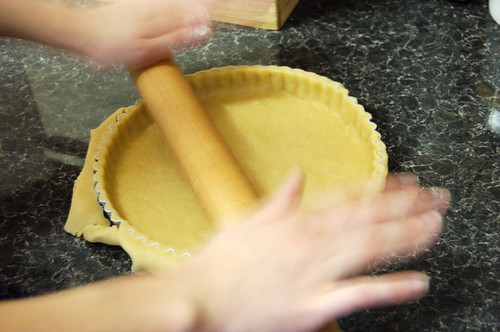Making a bakewell tart