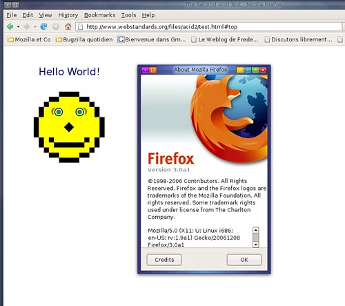 Firefox 3.0 alpha - Gran Paradiso - passant le test acid2