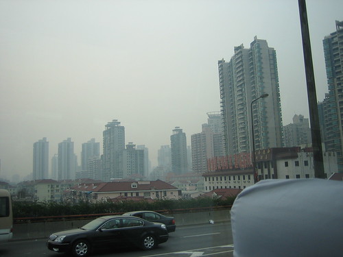 Buildings in the haze