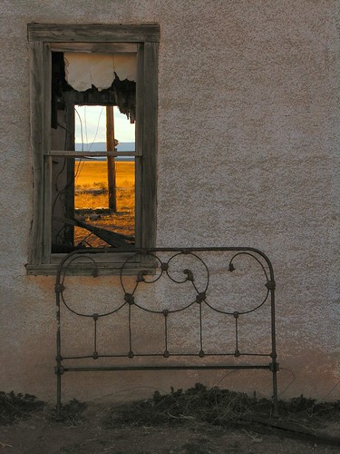 window with bedframe