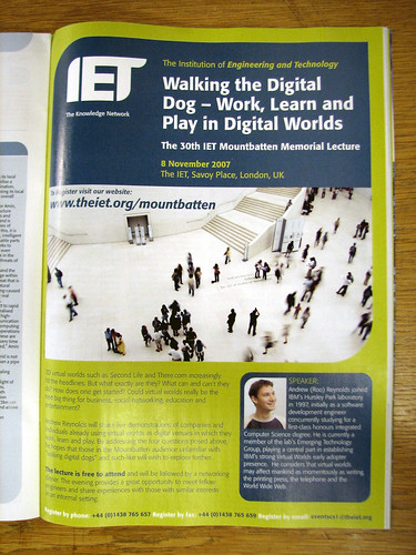 IET Mountbatten Lecture 2007 - that's me that is (and that's Darren's lovely photo)