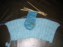 Durrow Front and Second Wyvern Sock WIPs