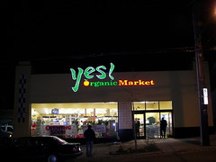 Yes Organic Market, front elevation and sign, Brookland