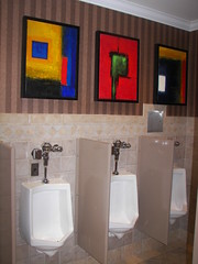 An artistic restroom