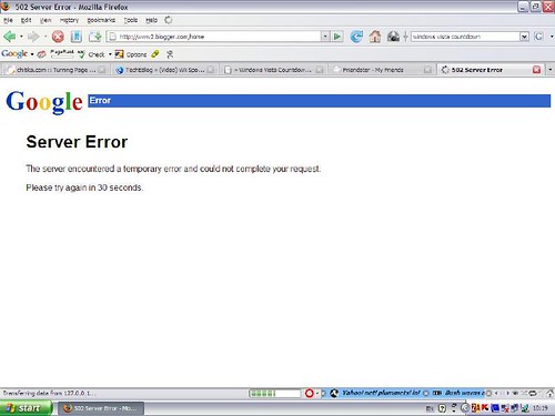 google server error
