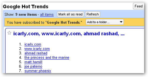 google hot trends rss