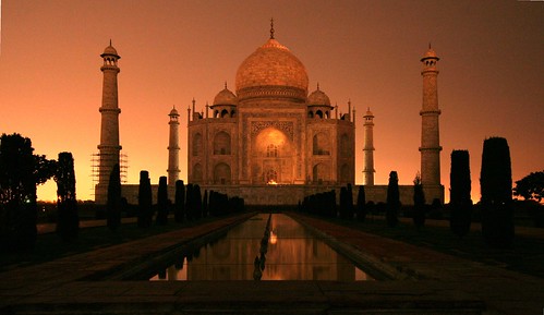 Taj at night. The Taj: