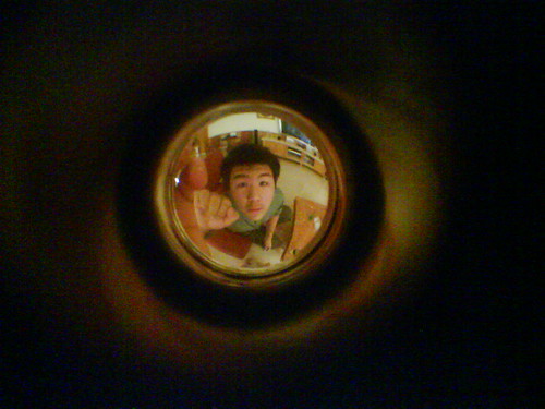 Jon through the peep hole