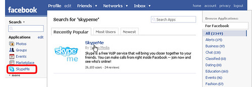 skypeme in facebook