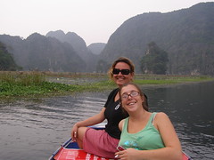 Tam Coc, around Ninh Binh. Me and Sarah
