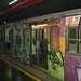 Graphitti-covered Rome subway car