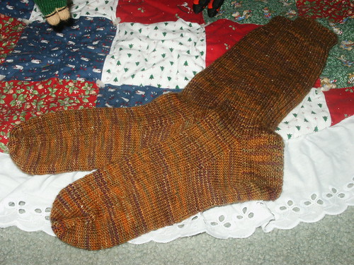 brownish ribbed socks