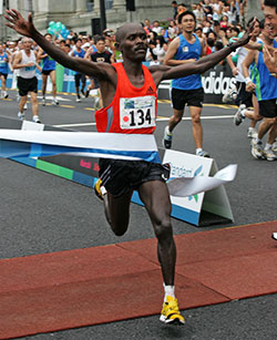 Amos Tirop Matui of Kenya who came first @ 2:14:59
