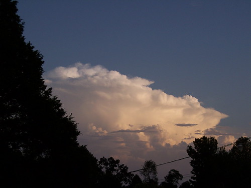 a supercell thunderstorm approximately 40 miles south of Huntsville, AL