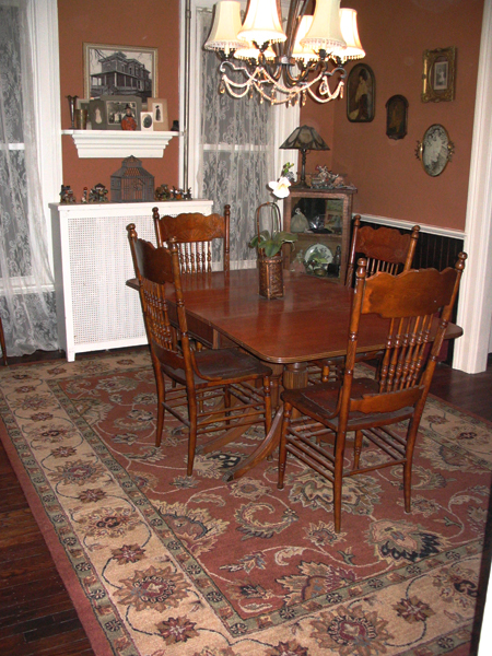 Dining room, with new rug
