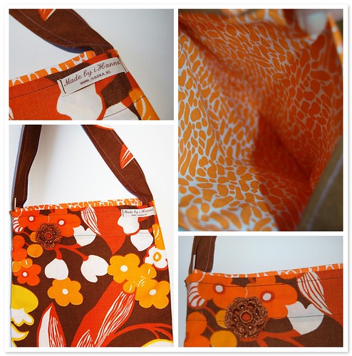 Retro style recycled fabric bag