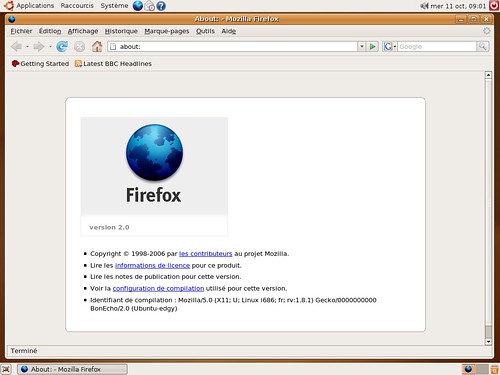 Firefox 2.0rc2 sous Edgy Eft