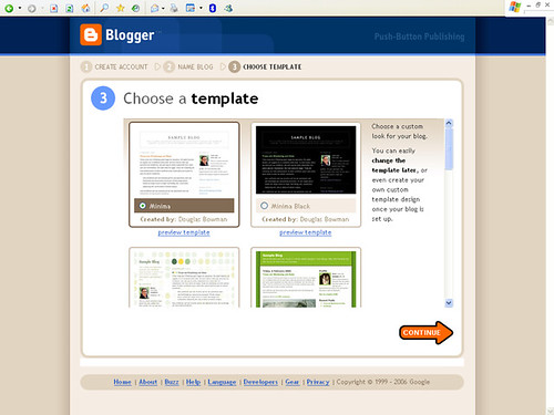 Blogger - Step 3: Choose a template