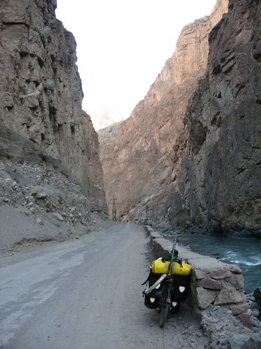 Narrow gorge on the way down the Anzob Valley, Tajikistan