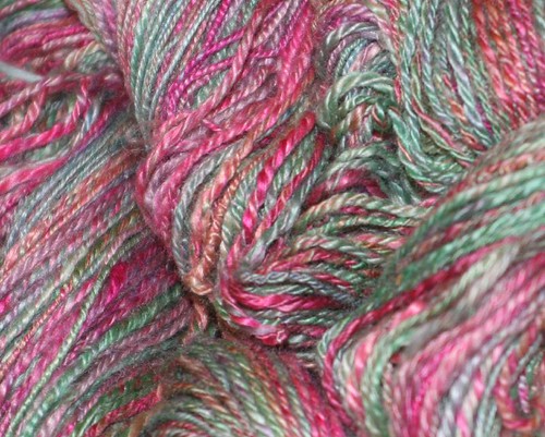 Hand-Dyed Handspun Soy Silk Yarn 2