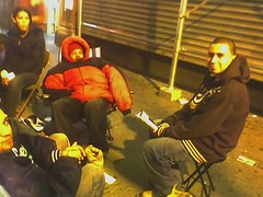 camping out in line for Playstation on Broadway