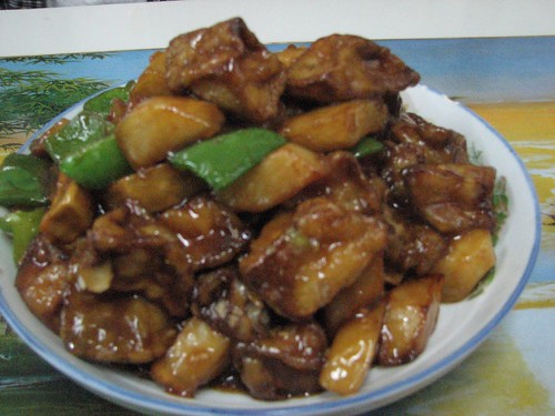 Di san xian (potatoes, eggplant and green bell peppers)