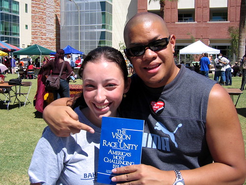 Shira and me, promoting unity on campus.