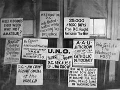 Protest Signs, Campaign to integrate Uline Arena, (1942?)