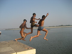 jumping into the ganges