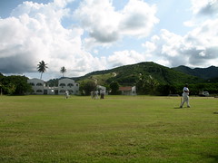 Cricket practice in Antigua – I was thinking of running a spot the ball competition.