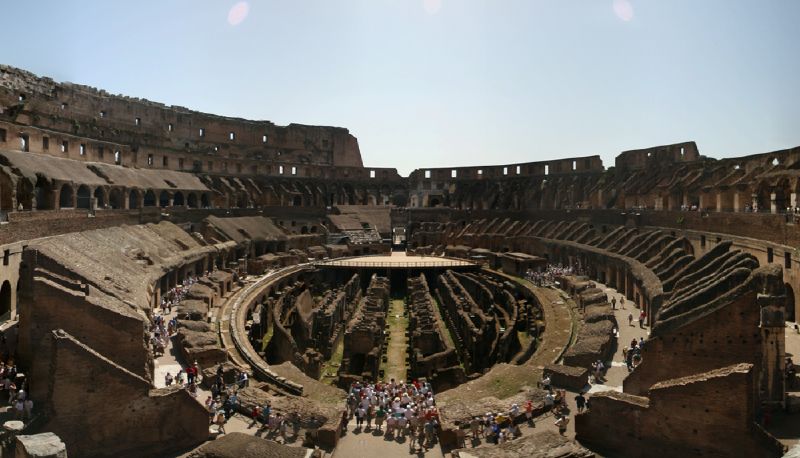 The Colosseum, Rome, inside view of the amphitheatre.