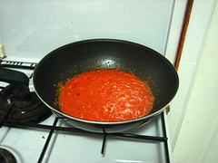 cooking the chili sauce