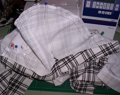 checked shirt - setting in sleeve