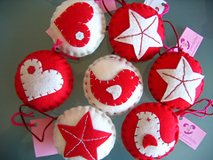 Christmas crafts - red & white