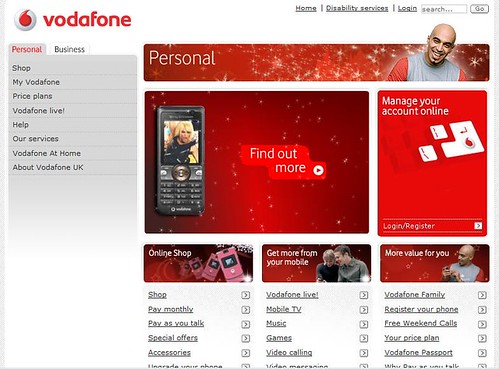 New Vodafone Website design