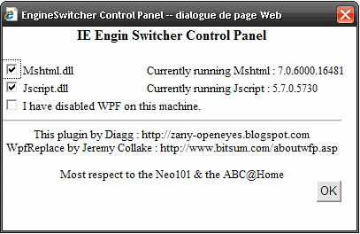 IE switch engine panel