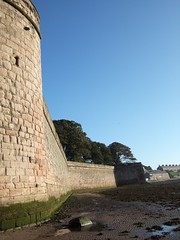 Berwick town walls at low tide