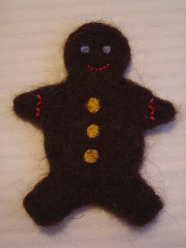 felted gingerbread man