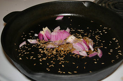 Samosa Calzone - onions and cumin seeds