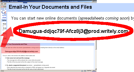 email to create document on Google Docs