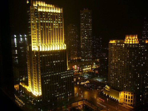 NBC Tower at night